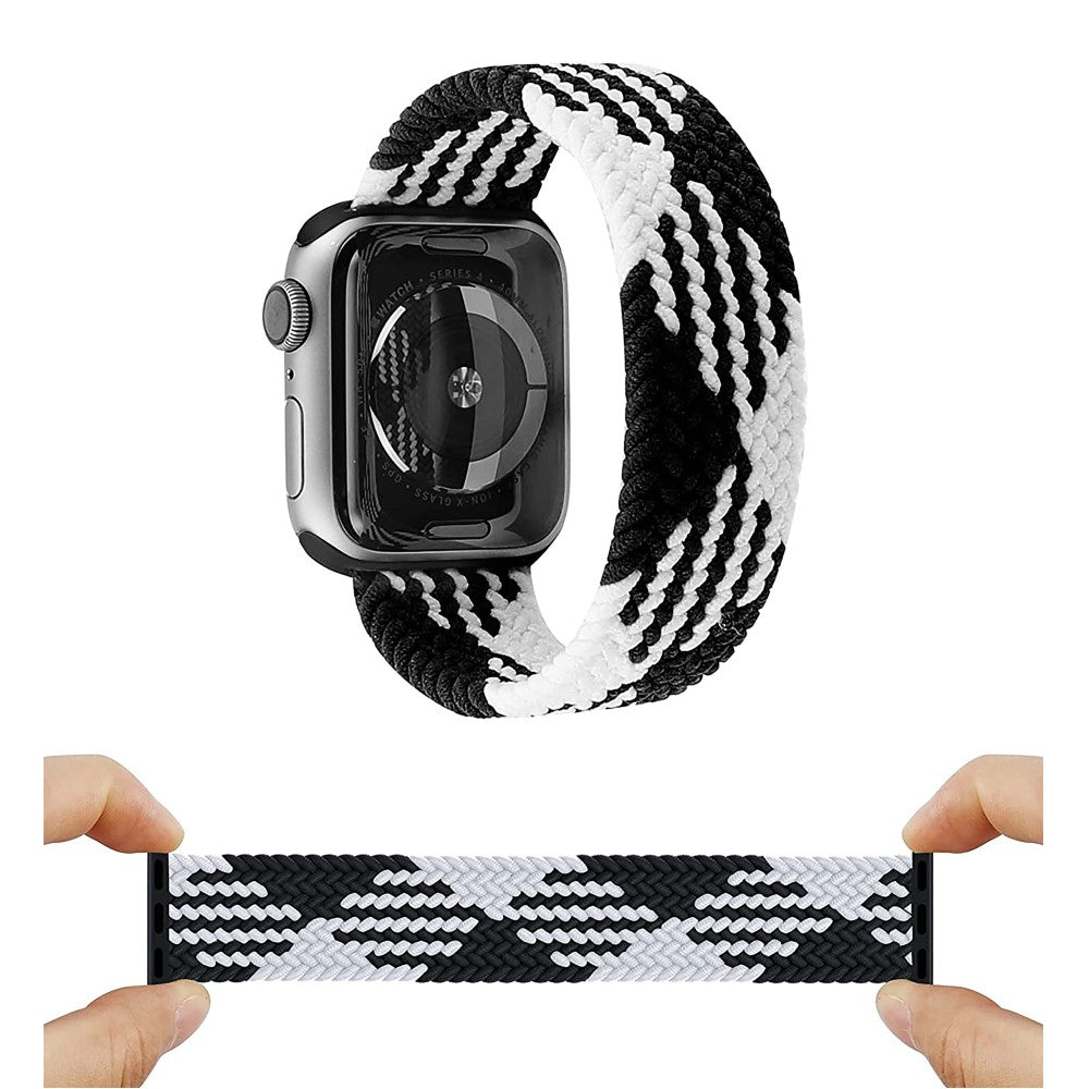 Curea Braided Breeze - Apple Watch 1/2/3/4/5/6/7/8/9/SE/Ultra 1/Ultra 2 - 42/44/45/49 MM - XS - Black/White