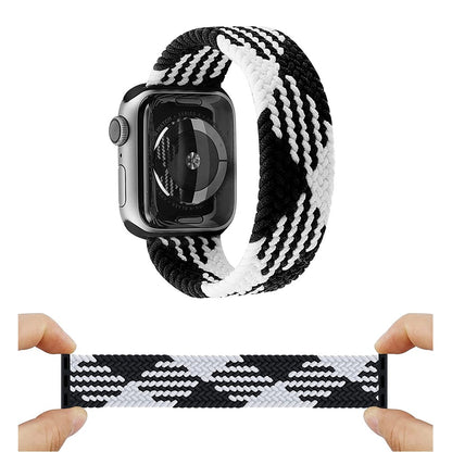 Curea Braided Breeze - Apple Watch 1/2/3/4/5/6/7/8/9/SE/Ultra 1/Ultra 2 - 42/44/45/49 MM - XS - Black/White