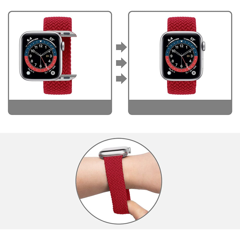 Curea Braided Breeze - Apple Watch 1/2/3/4/5/6/7/8/9/SE/Ultra 1/Ultra 2 - 42/44/45/49 MM - XS - Red