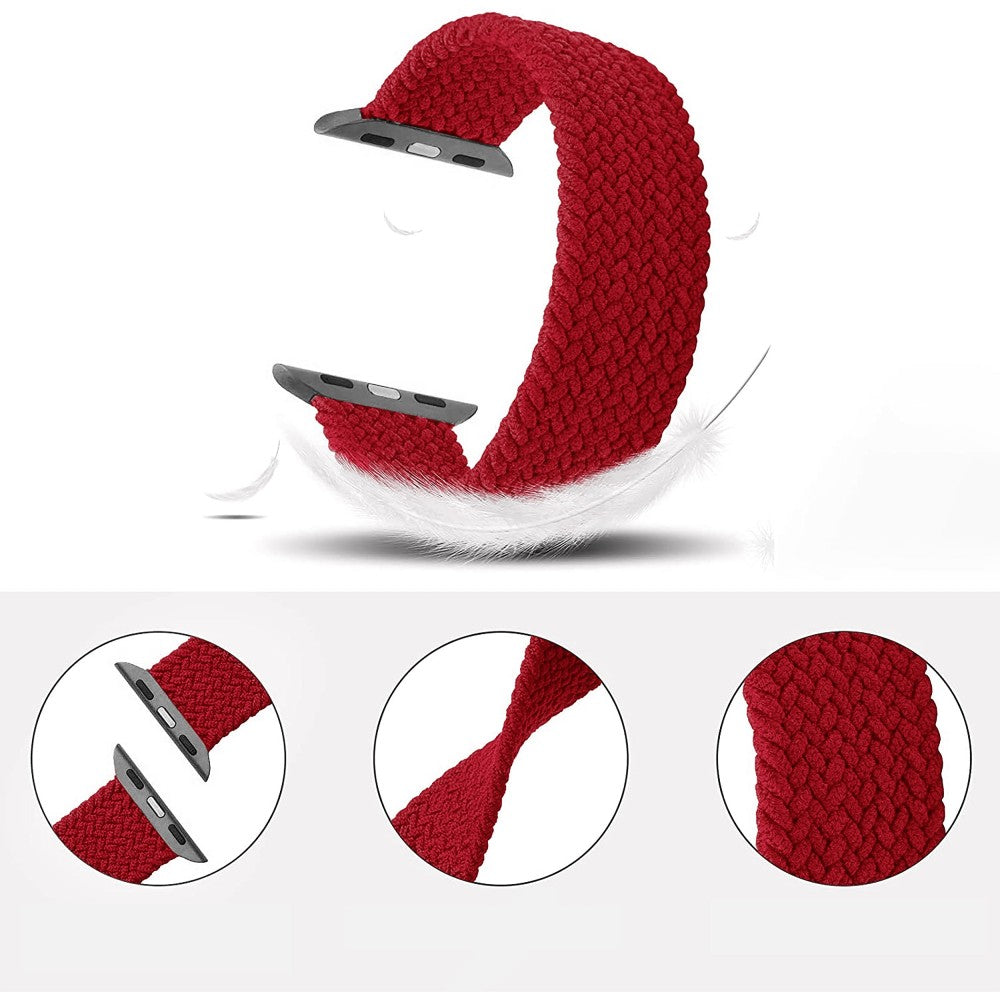 Curea Braided Breeze - Apple Watch 1/2/3/4/5/6/7/8/9/SE/Ultra 1/Ultra 2 - 42/44/45/49 MM - XS - Red