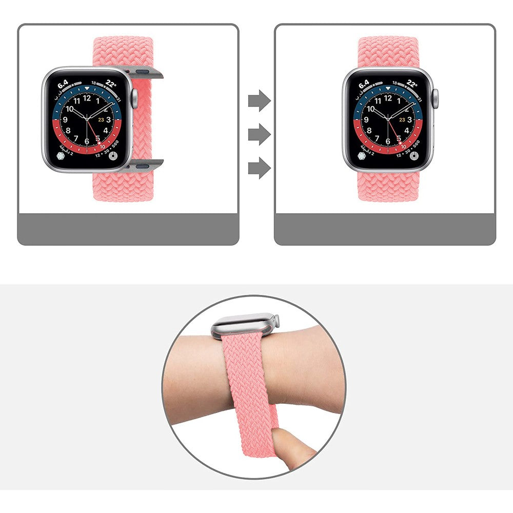 Curea Braided Breeze - Apple Watch 1/2/3/4/5/6/7/8/9/SE/Ultra 1/Ultra 2 - 42/44/45/49 MM - XS - Pink