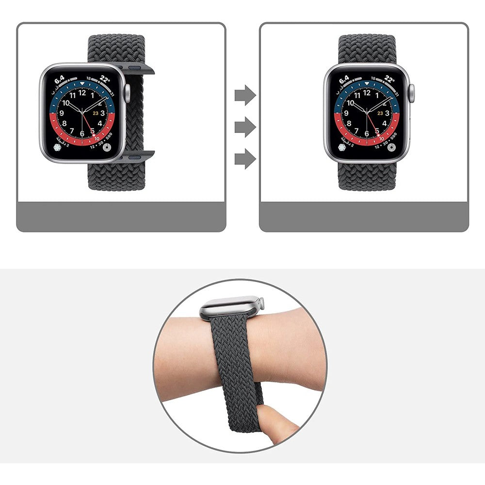 Curea Braided Breeze - Apple Watch 1/2/3/4/5/6/7/8/9/SE/Ultra 1/Ultra 2 - 42/44/45/49 MM - XS - Space Gray