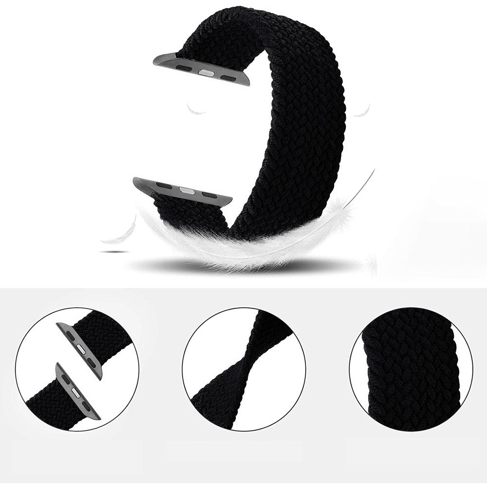 Curea Braided Breeze - Apple Watch 1/2/3/4/5/6/7/8/9/SE/Ultra 1/Ultra 2 - 42/44/45/49 MM - XS - Black