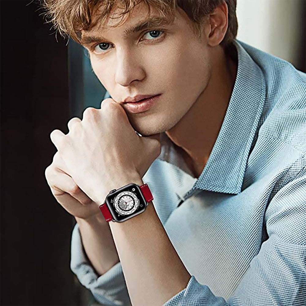 Curea Leather Elegance - Apple Watch 1/2/3/4/5/6/7/8/9/SE - 38/40/41 MM - Red