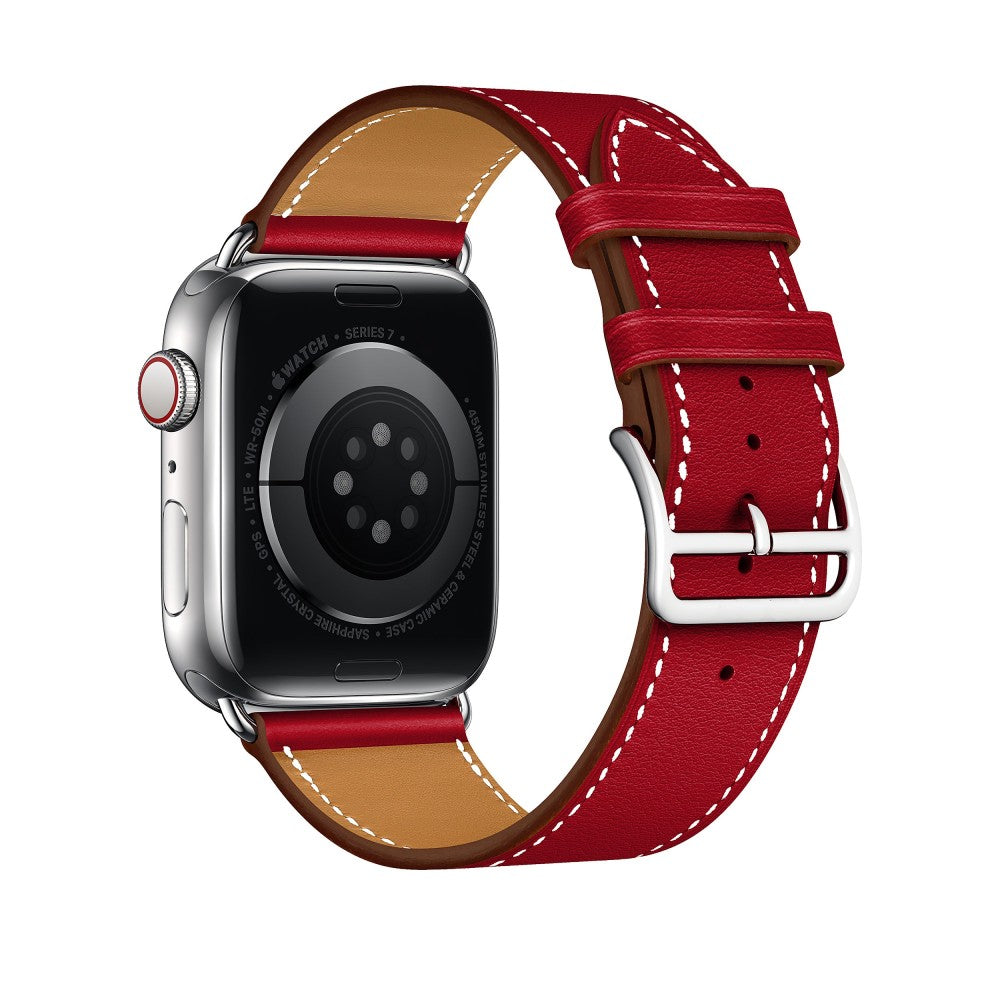 Curea Leather Elegance - Apple Watch 1/2/3/4/5/6/7/8/9/SE/Ultra 1/Ultra 2 - 42/44/45/49 MM - Red