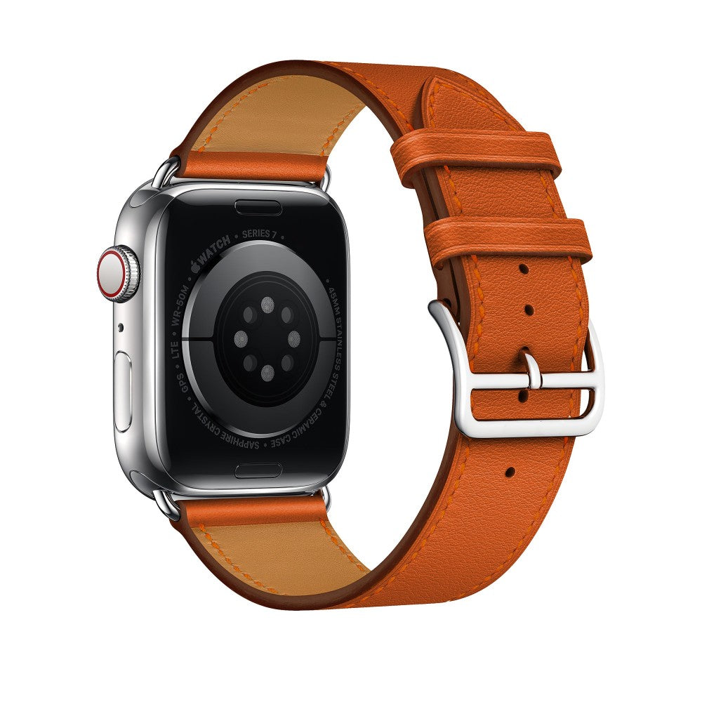 Curea Leather Elegance - Apple Watch 1/2/3/4/5/6/7/8/9/SE/Ultra 1/Ultra 2 - 42/44/45/49 MM - Orange