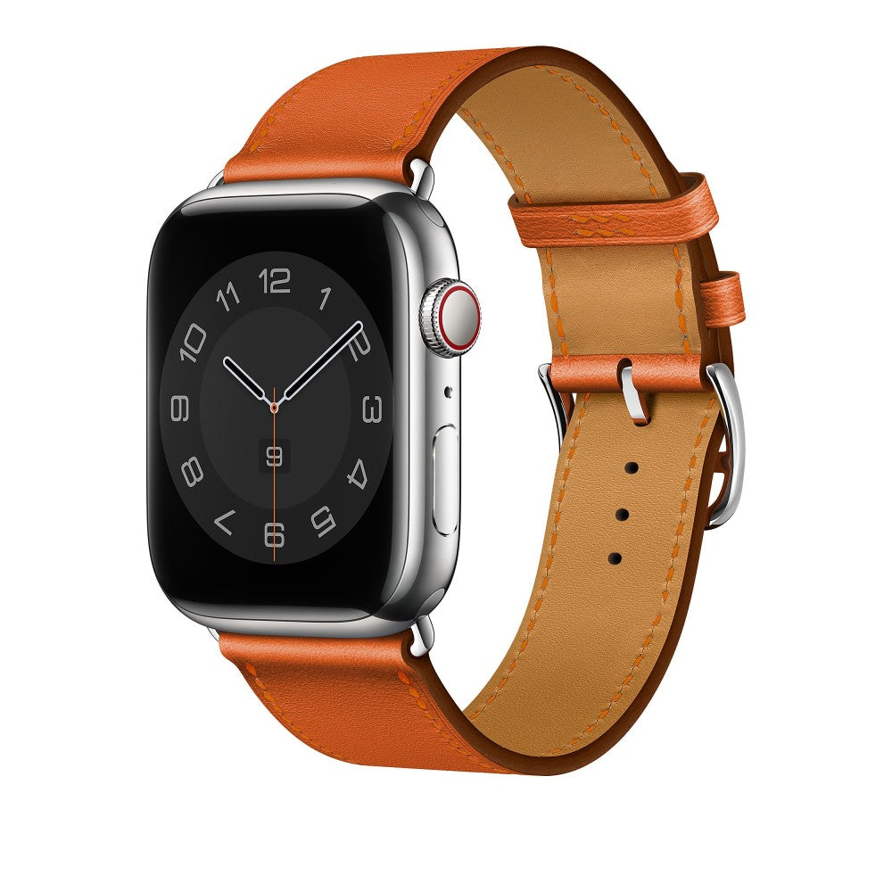Curea Leather Elegance - Apple Watch 1/2/3/4/5/6/7/8/9/SE/Ultra 1/Ultra 2 - 42/44/45/49 MM - Orange