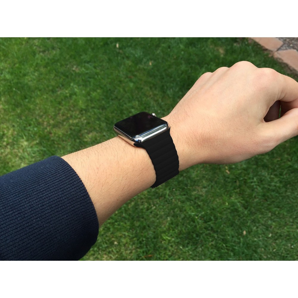 Curea Leather Loop Heritage - Apple Watch 1/2/3/4/5/6/7/8/9/SE - 38/40/41 MM - Black