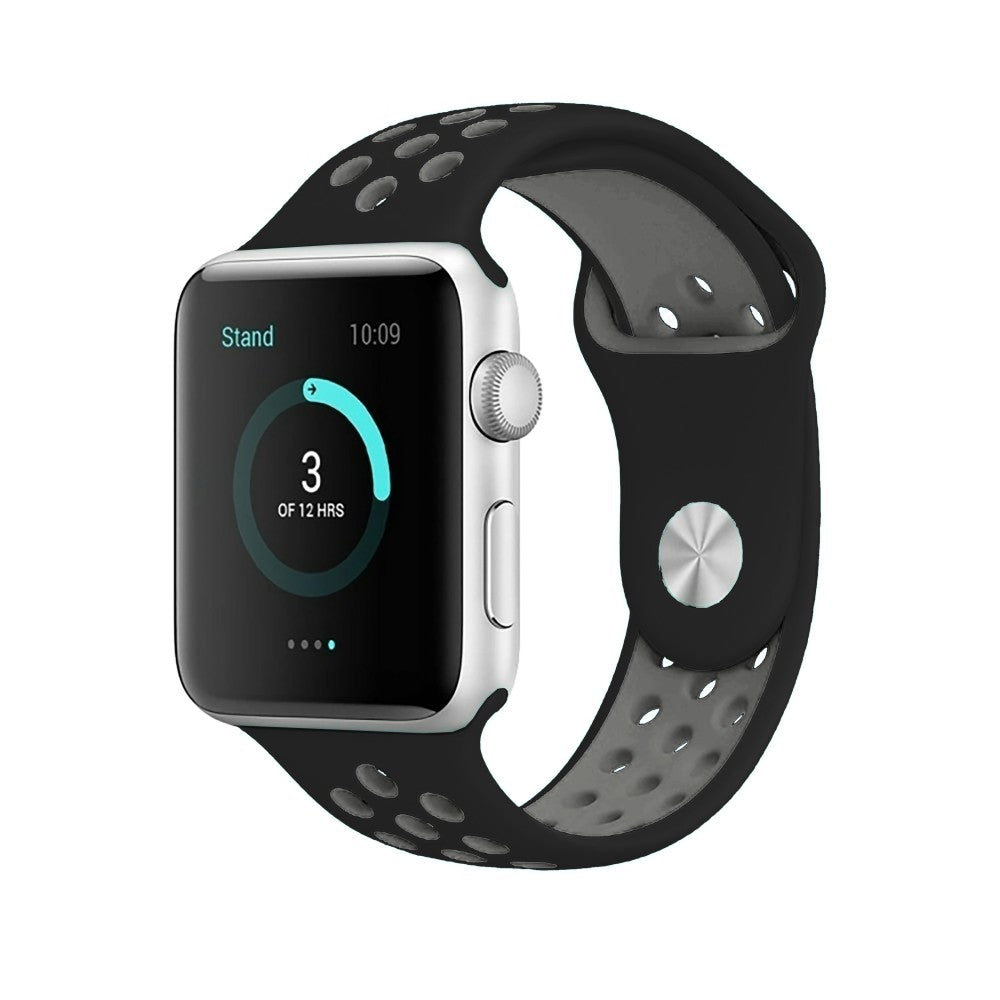 Curea Sport Loop Active - Apple Watch 1/2/3/4/5/6/7/8/9/SE - 38/40/41 MM - S/M - Black/Grey