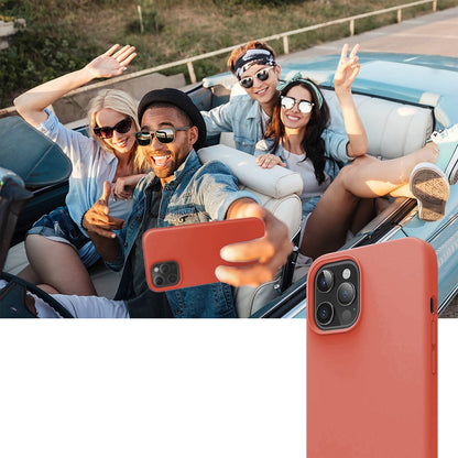 Husa Soft Silicone - iPhone 12 Pro Max - Orange Red
