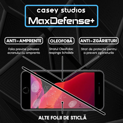 Folie Sticla MaxDefense+ - iPhone 7 Plus/8 Plus - Negru