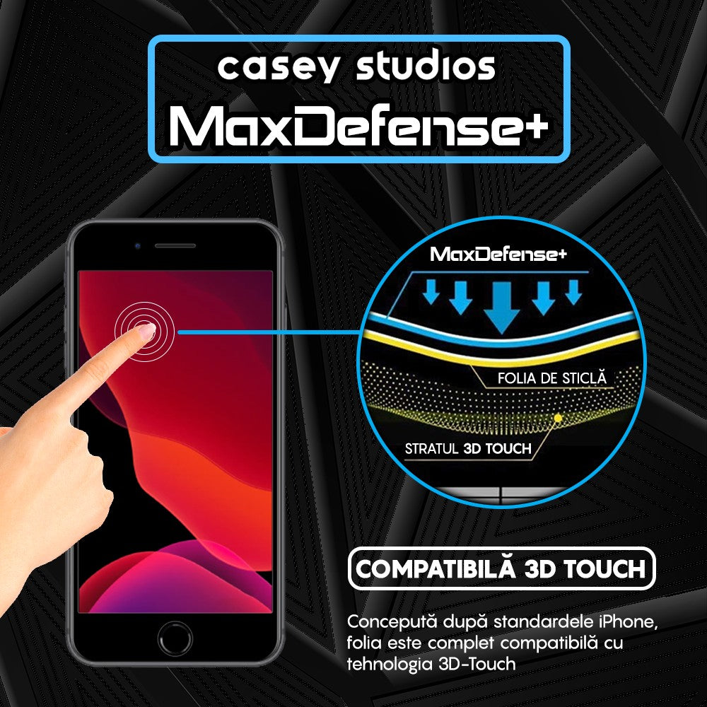 Folie Sticla MaxDefense+ - iPhone 7/8 - Negru