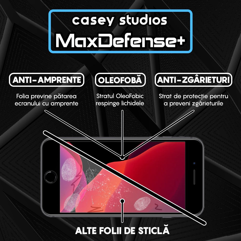 Folie Sticla MaxDefense+ - iPhone 7/8 - Negru