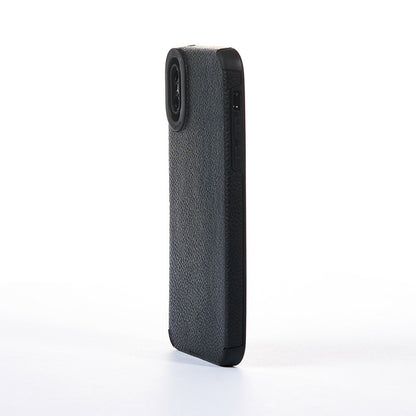 Husa Grained Leather - iPhone X/XS - Negru
