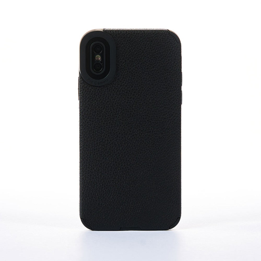 Husa Grained Leather - iPhone X/XS - Negru