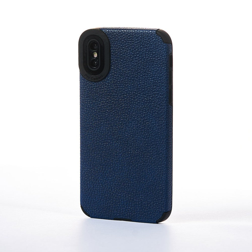 Husa Grained Leather - iPhone X/XS - Albastru