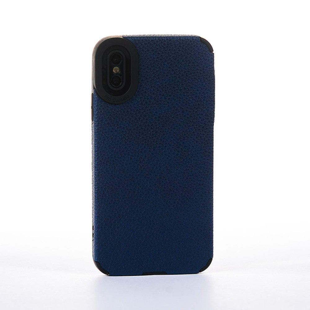 Husa Grained Leather - iPhone X/XS - Albastru
