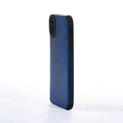 Husa Grained Leather - iPhone XR - Albastru