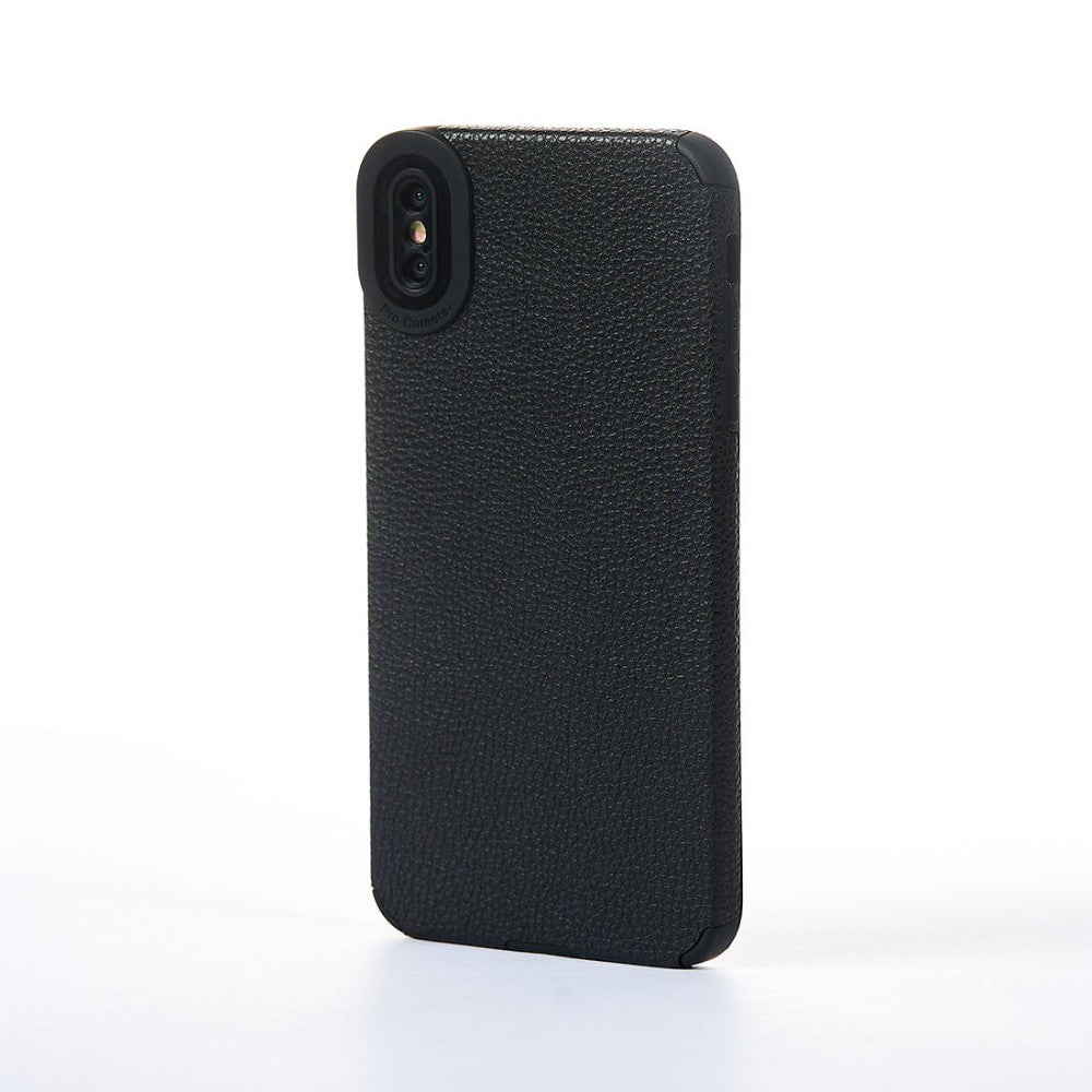 Husa Grained Leather - iPhone XS Max - Negru