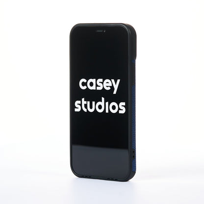 Husa Grained Leather - iPhone 12 - Albastru