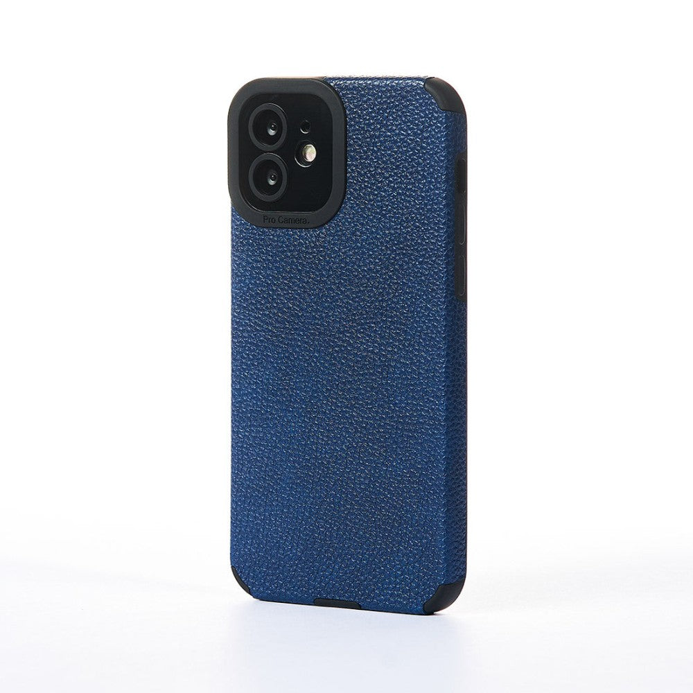 Husa Grained Leather - iPhone 12 - Albastru