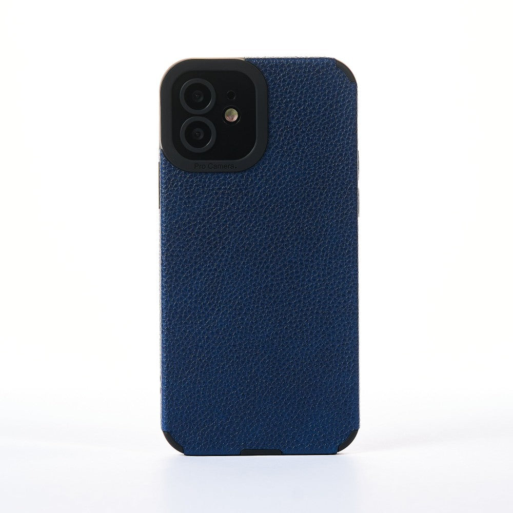 Husa Grained Leather - iPhone 12 - Albastru