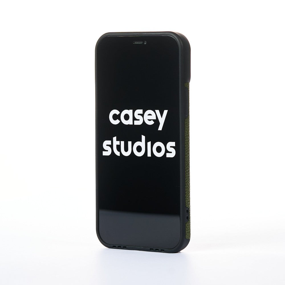 Husa Grained Leather - iPhone 12 - Verde