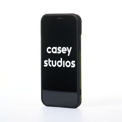 Husa Grained Leather - iPhone 12 - Verde