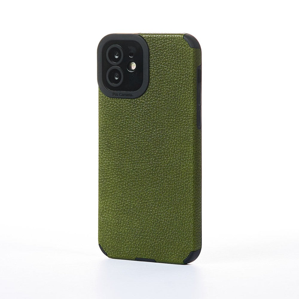 Husa Grained Leather - iPhone 12 - Verde