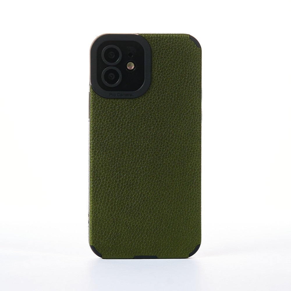 Husa Grained Leather - iPhone 12 - Verde