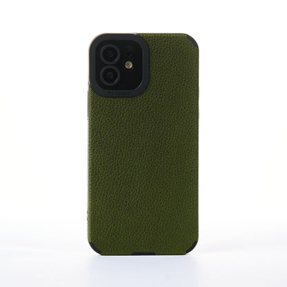 Husa Grained Leather - iPhone 12 - Verde