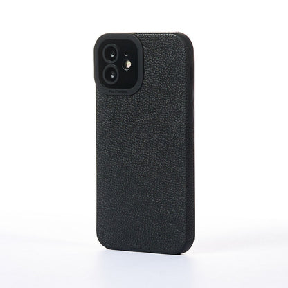 Husa Grained Leather - iPhone 12 - Negru