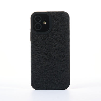 Husa Grained Leather - iPhone 12 - Negru
