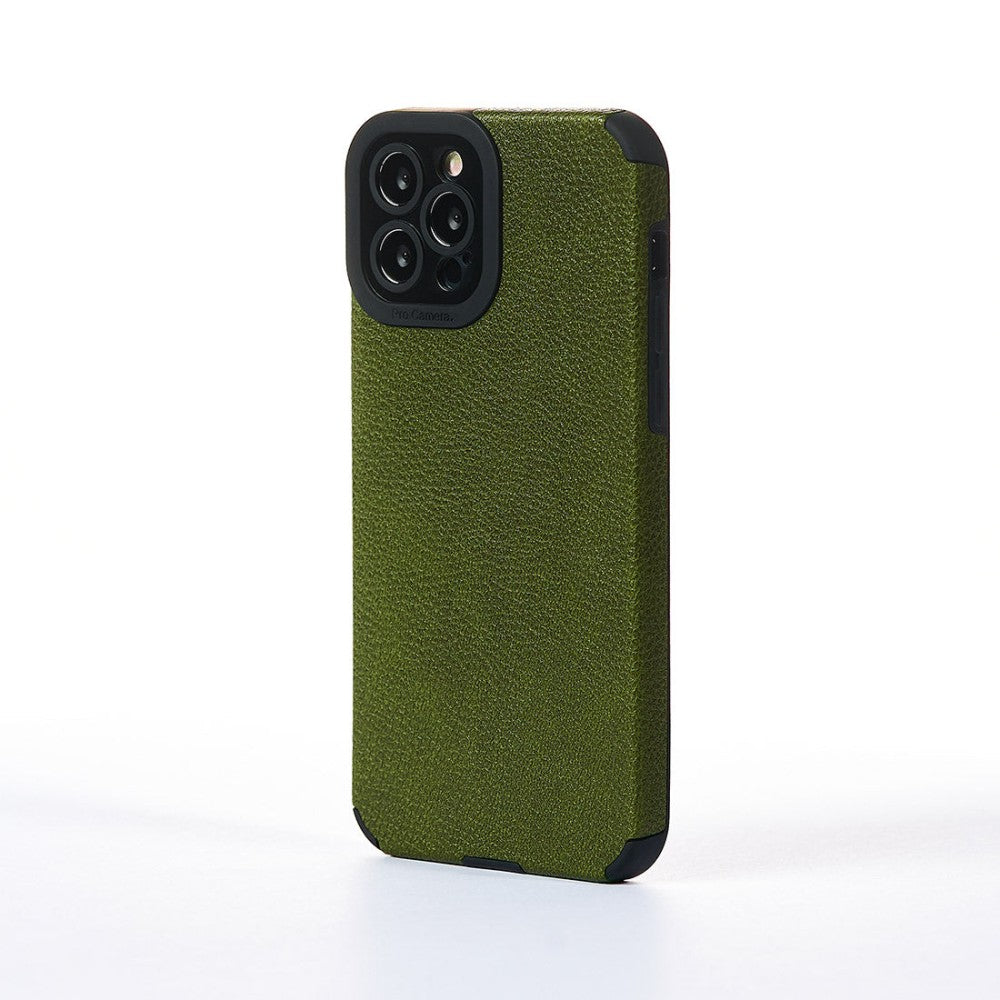 Husa Grained Leather - iPhone 12 Pro - Verde