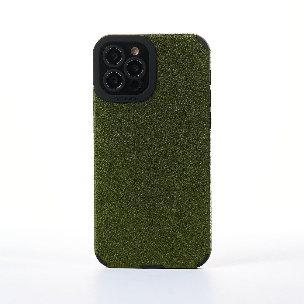 Husa Grained Leather - iPhone 12 Pro - Verde