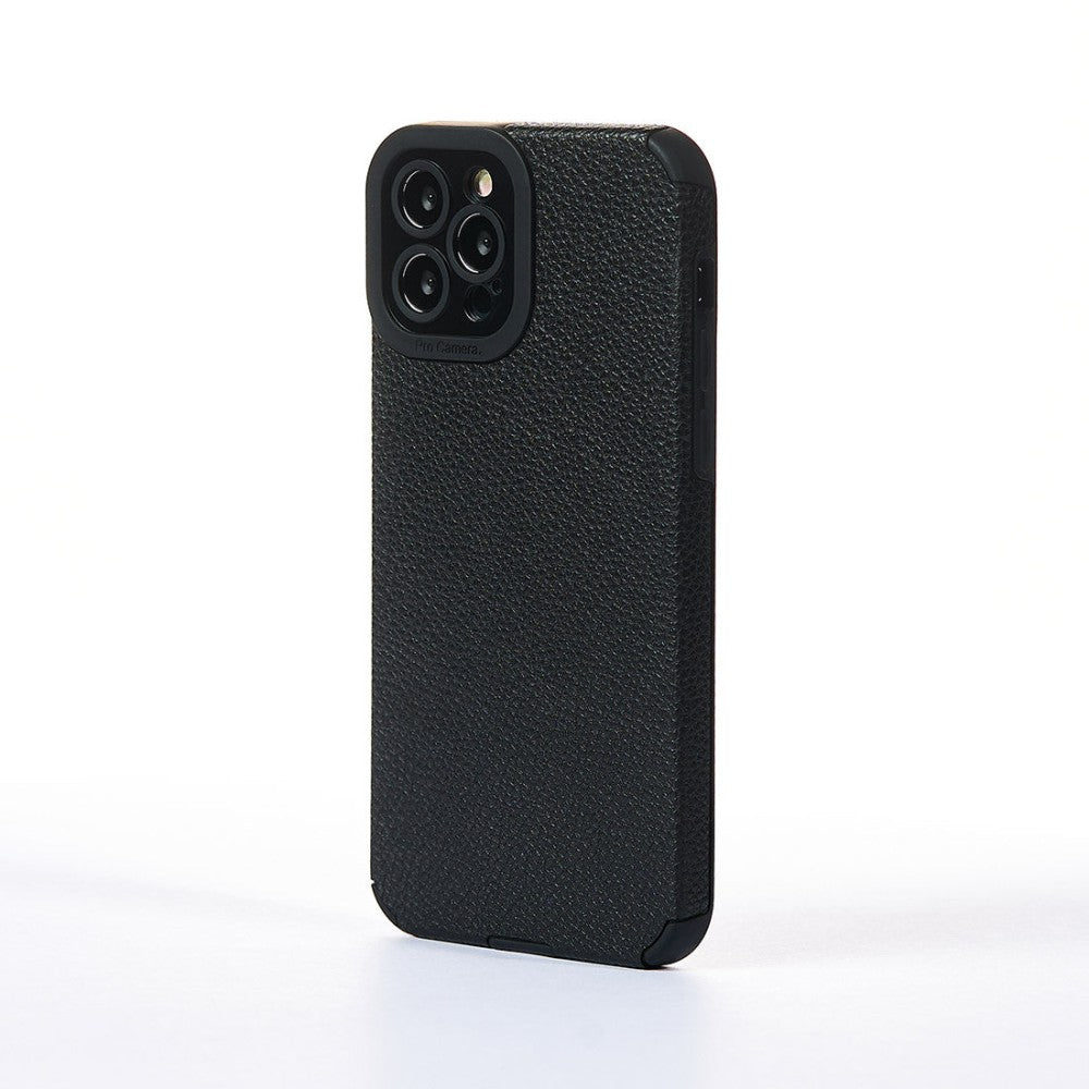 Husa Grained Leather - iPhone 12 Pro - Negru