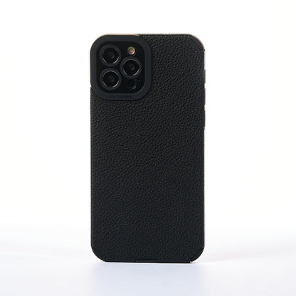 Husa Grained Leather - iPhone 12 Pro - Negru