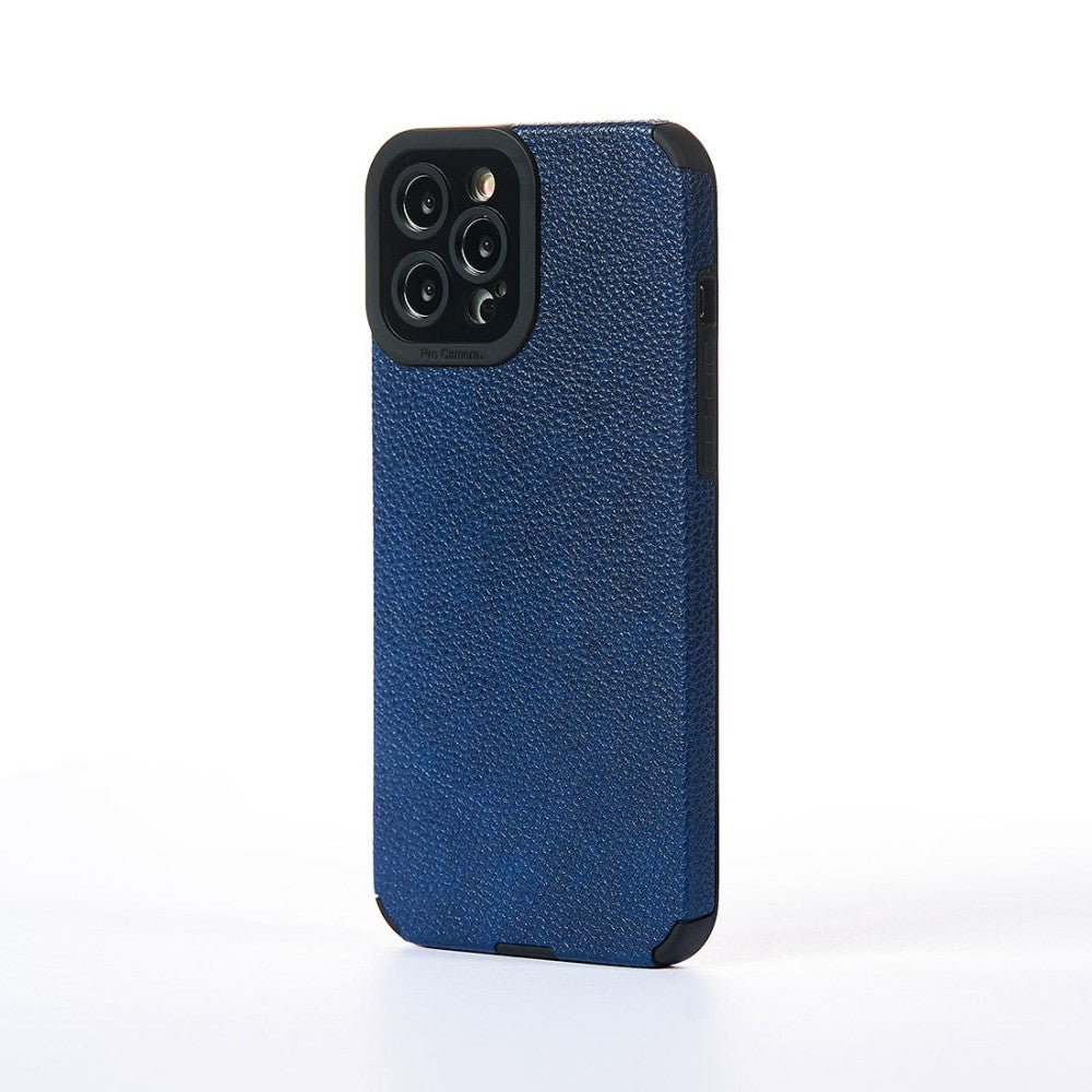 Husa Grained Leather - iPhone 12 Pro Max - Albastru