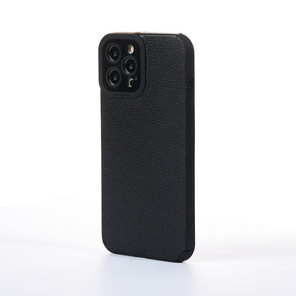 Husa Grained Leather - iPhone 12 Pro Max - Negru