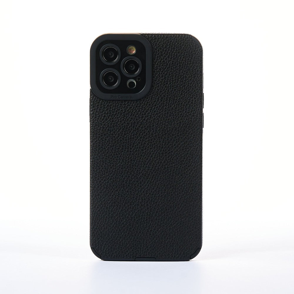 Husa Grained Leather - iPhone 12 Pro Max - Negru