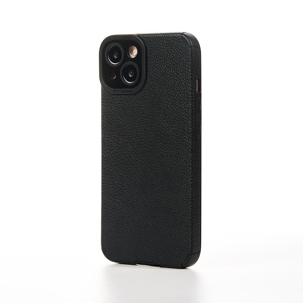 Husa Grained Leather - iPhone 13 - Negru