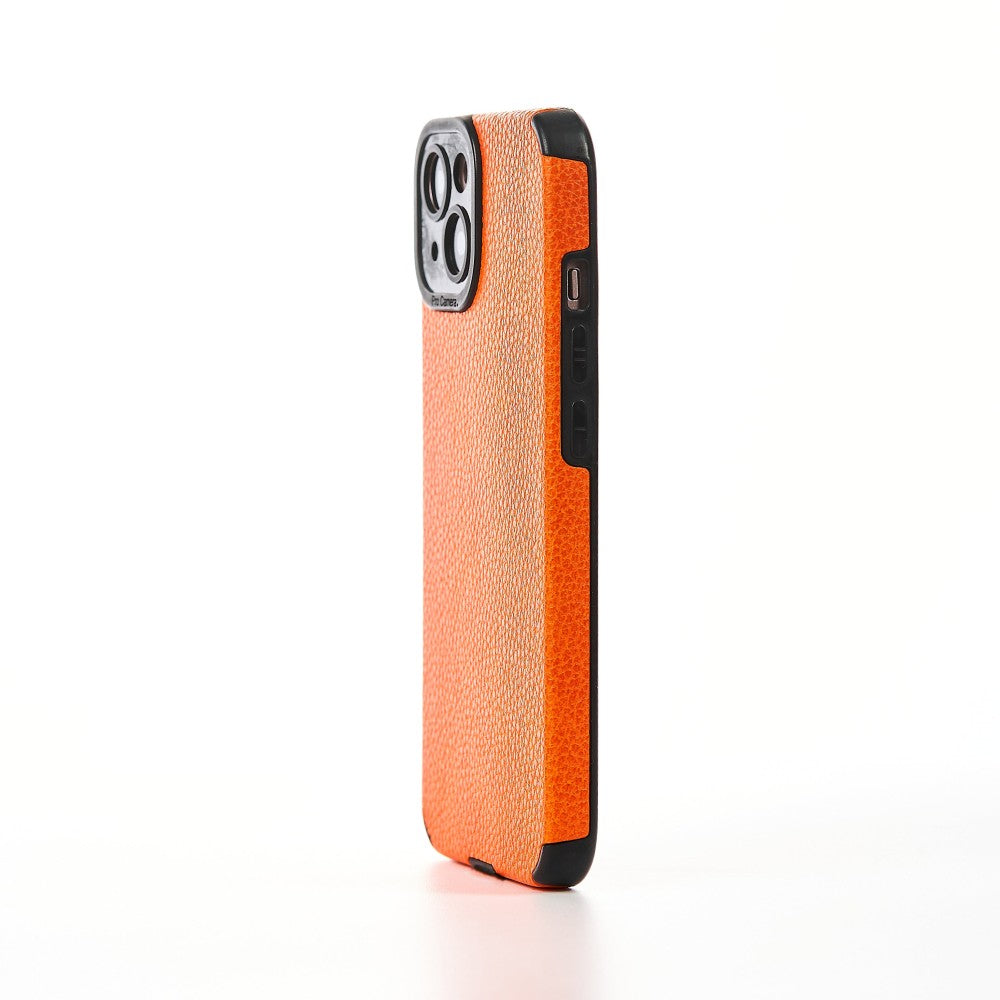 Husa Grained Leather - iPhone 13 - Portocaliu