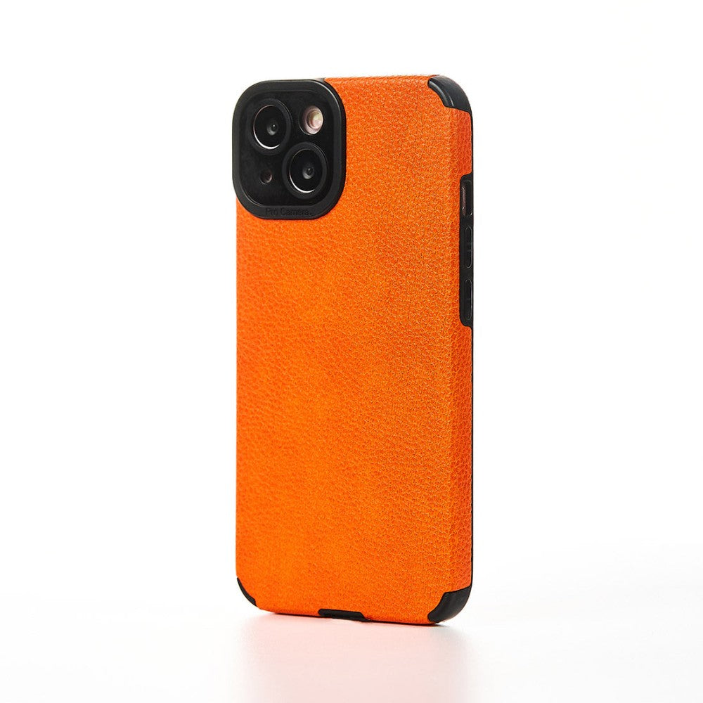 Husa Grained Leather - iPhone 13 - Portocaliu