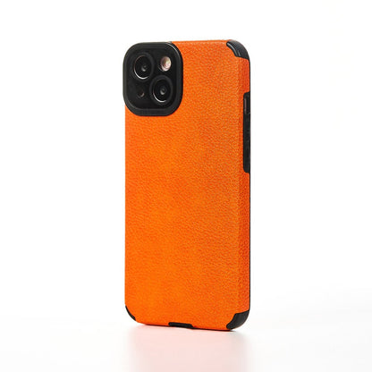 Husa Grained Leather - iPhone 13 - Portocaliu