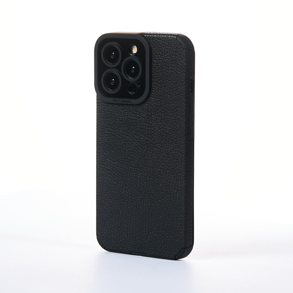 Husa Grained Leather - iPhone 13 Pro Max - Negru
