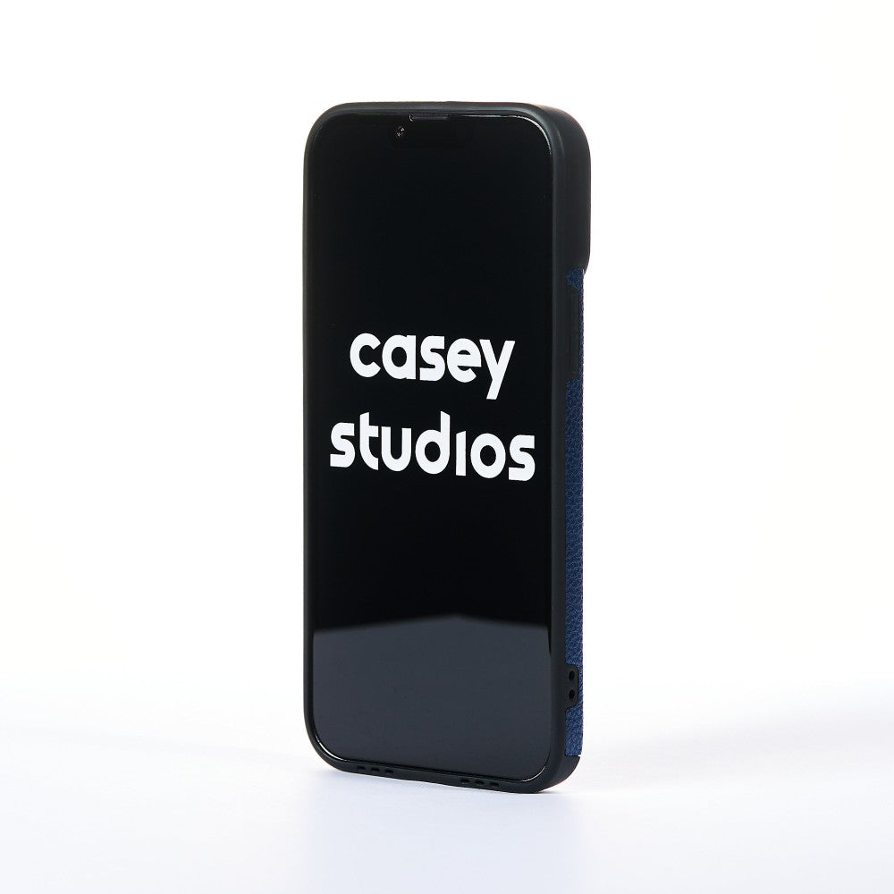 Husa Grained Leather - iPhone 13 Pro Max - Albastru