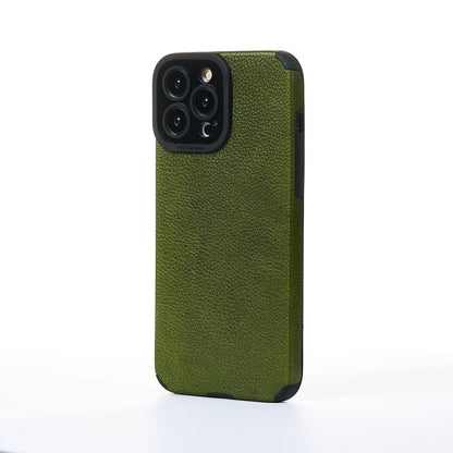 Husa Grained Leather - iPhone 13 Pro - Verde