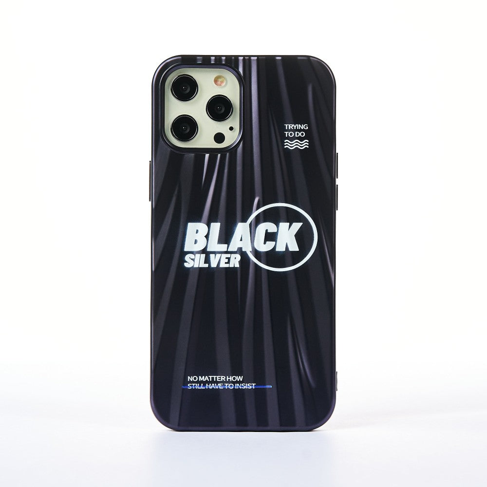 Husa Black Silver - iPhone 12/12 Pro - Negru