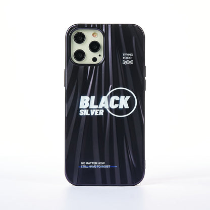 Husa Black Silver - iPhone 12/12 Pro - Negru
