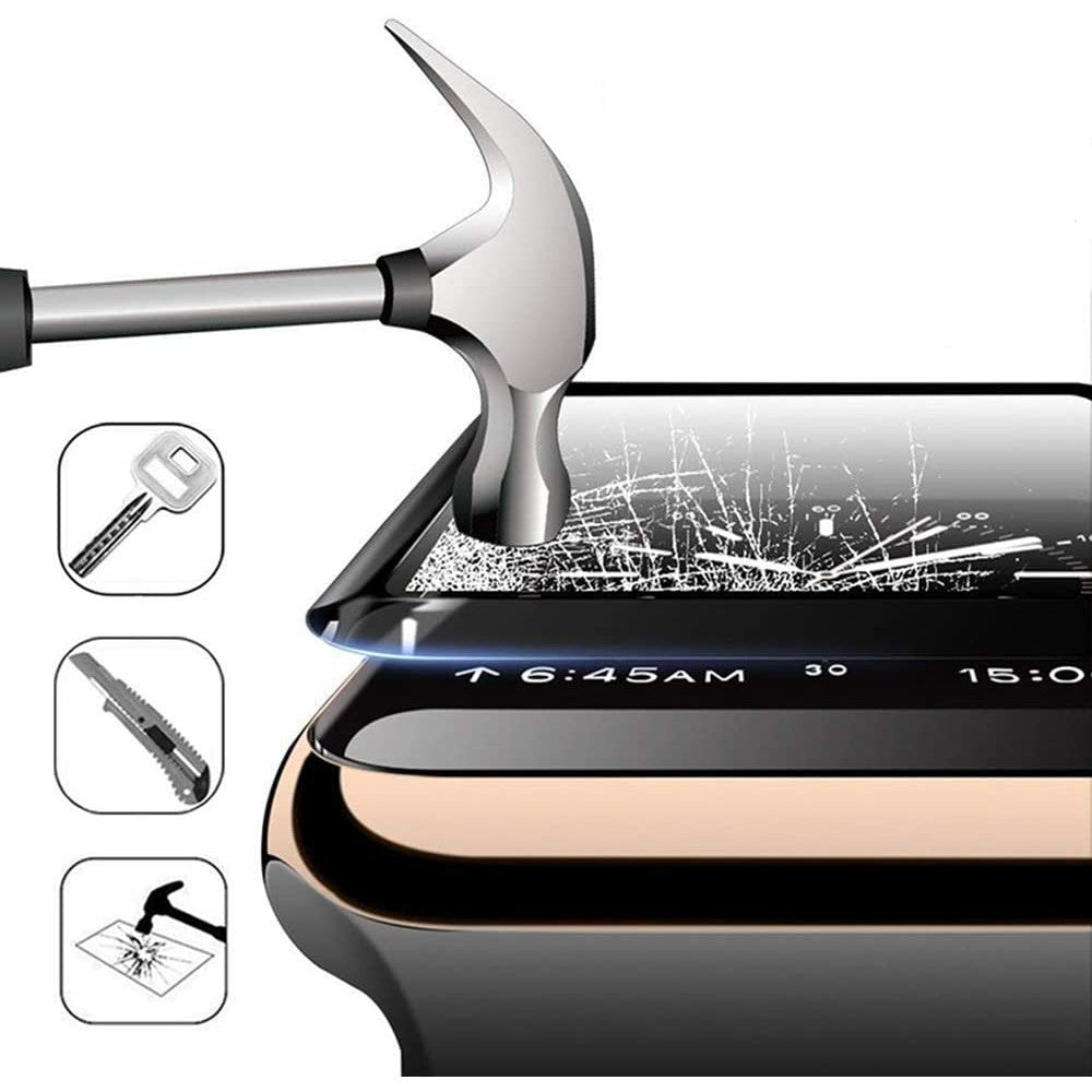 Folie Sticla MaxDefense+ - Apple Watch 4/5/6/SE - 44MM - Negru